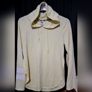 Victoria's Secret PINK yellow long sleeve hoodie, side slits Size S like new